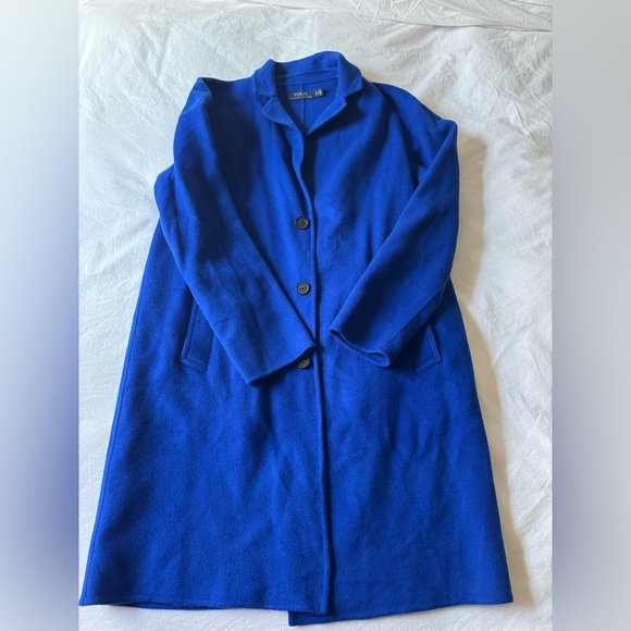 Polo Ralph Lauren Double Face Wool Blend Coat Blue Size Small - Picture 6 of 7